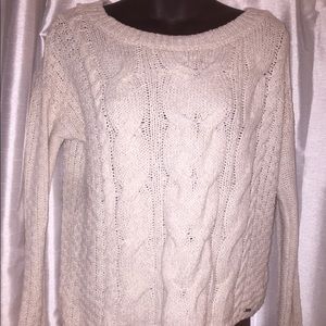 Hollister Cream/White Sweater